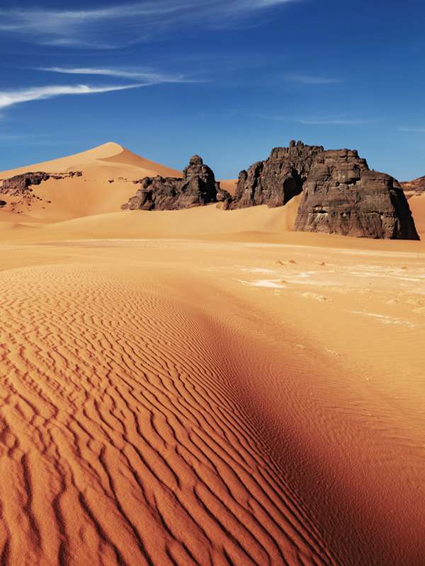 Dunes et rochers du Sahara algérien