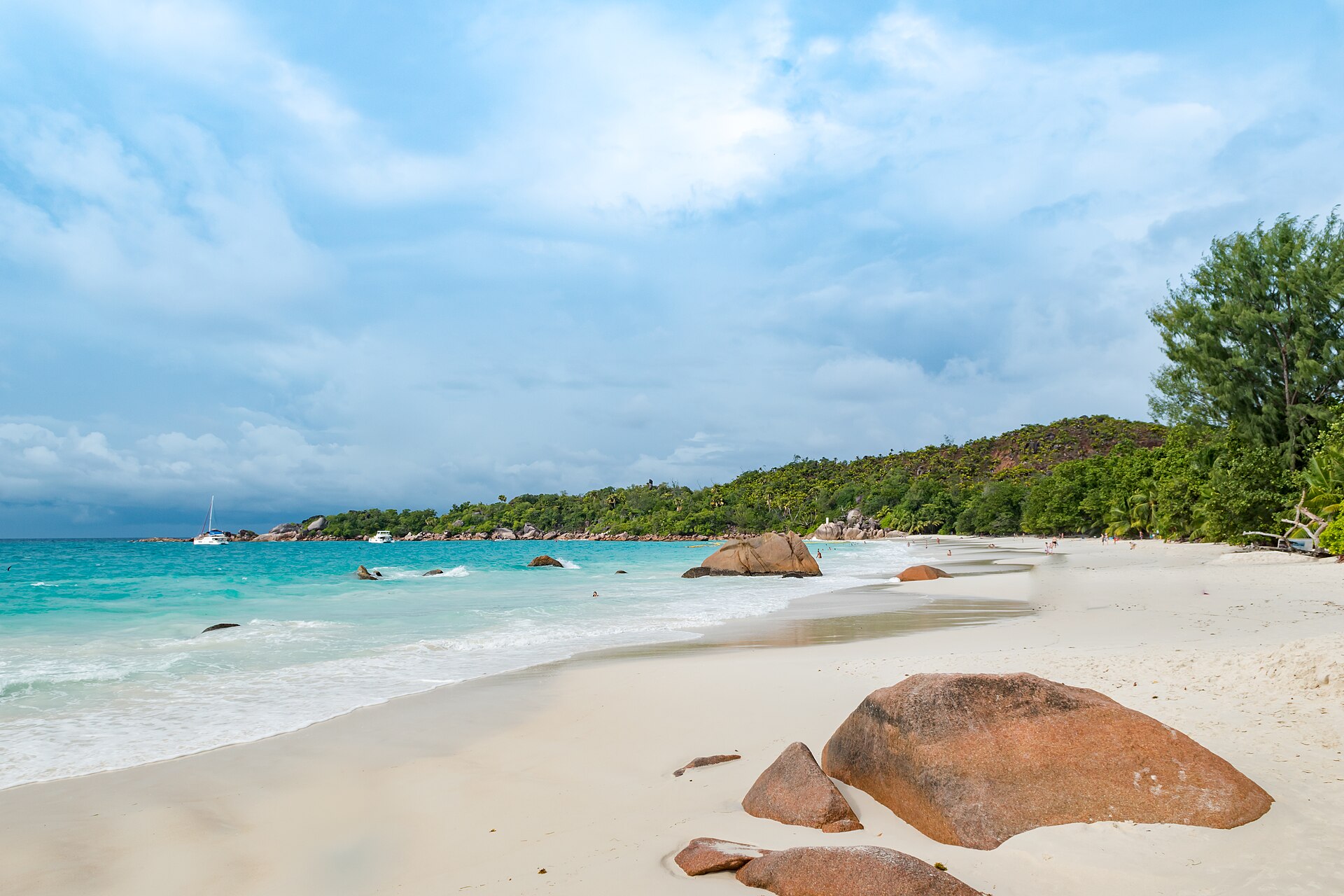 Mare turchese e sabbia chiara ad Anse Lazio, Praslin, Seychelles